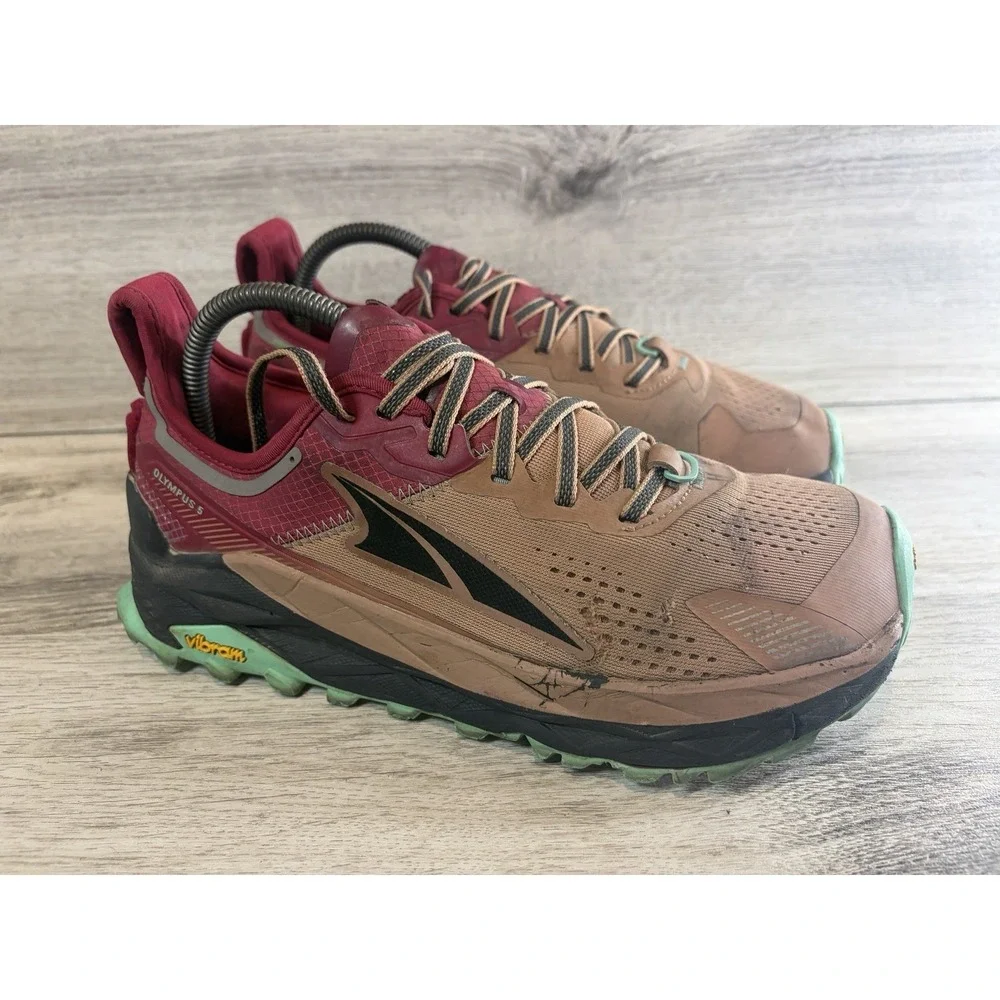 Altra Olympus 5 Trail Running Shoes Womens Size 9.5 EUR 41 Brown Red Sneakers‎